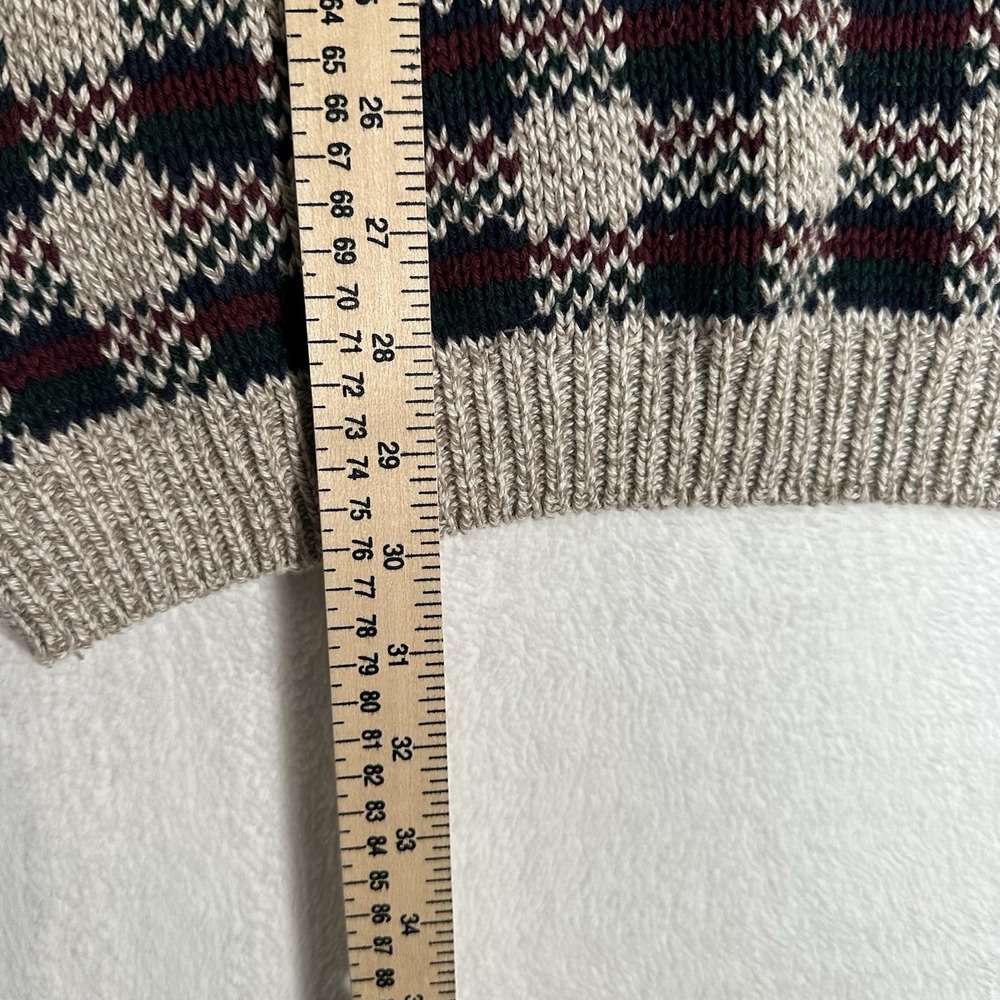 Vtg Eddie Bauer Sweater Mens XL Plaid Check Knit Cotton Grandpa Gorpcore 90s USA - Picture 6 of 8